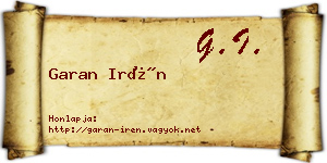 Garan Irén névjegykártya